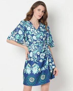 women floral print a-line dress