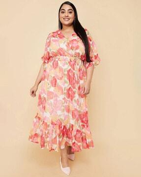 women floral print a-line dress