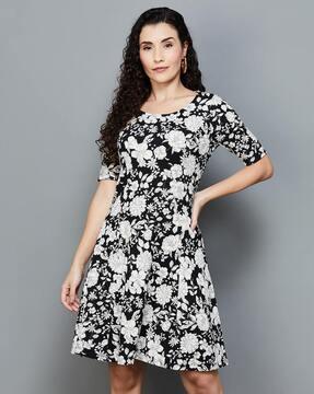 women floral print a-line dress