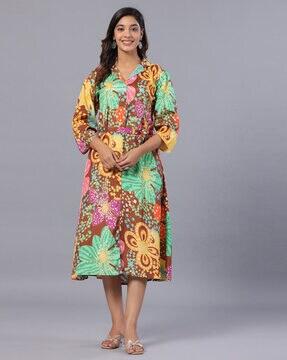 women floral print a-line dress