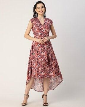 women floral print a-line dress