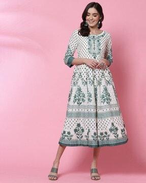 women floral print a-line dress