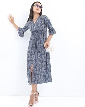 women floral print a-line dress