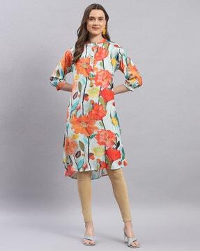 women floral print a-line dress