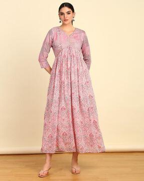 women floral print a-line dress