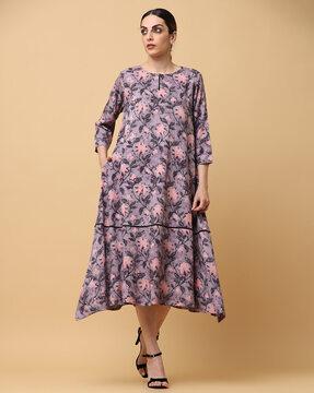 women floral print a-line dress