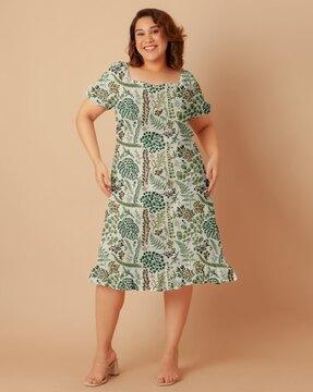 women floral print a-line dress