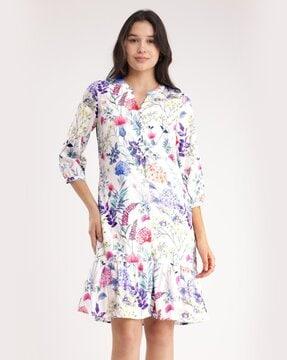 women floral print a-line dress