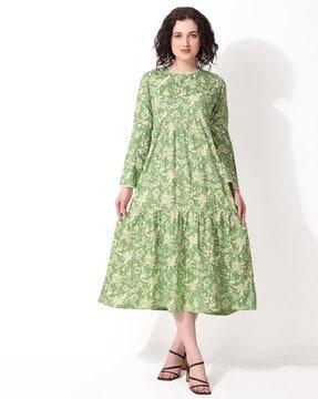 women floral print a-line dress