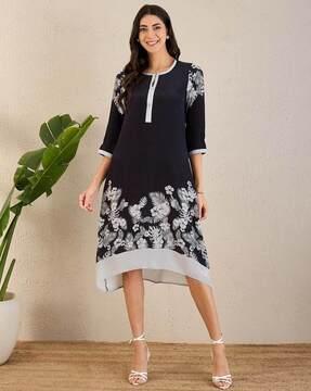 women floral print a-line dress