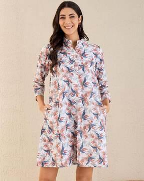 women floral print a-line dress