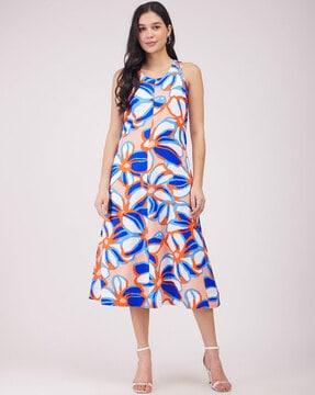 women floral print a-line dress