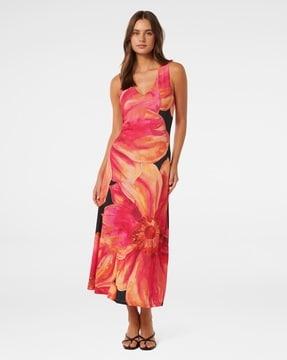 women floral print a-line dress