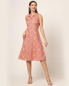 women floral print a-line dress