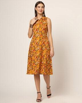 women floral print a-line dress