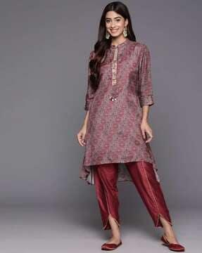 women floral print a-line kurta & pants set