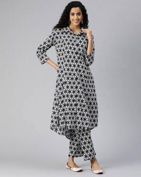 women floral print a-line kurta & pants set