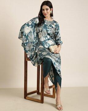 women floral print a-line kurta & pants set