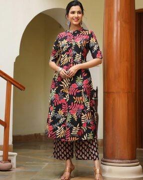 women floral print a-line kurta set