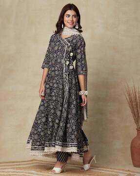 women floral print a-line kurta set