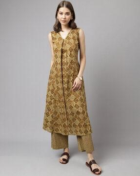 women floral print a-line kurta set