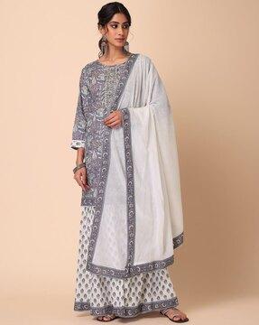 women floral print a-line kurta set