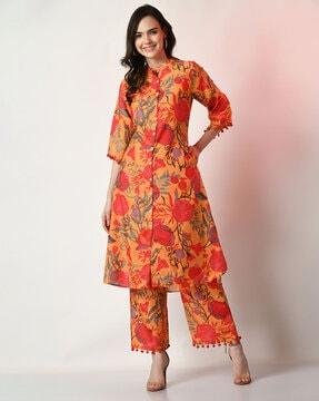 women floral print a-line kurta set