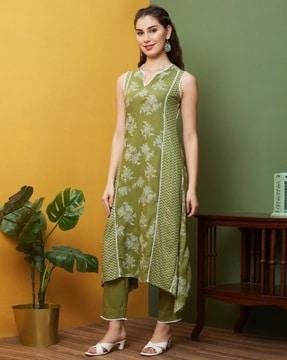 women floral print a-line kurta set