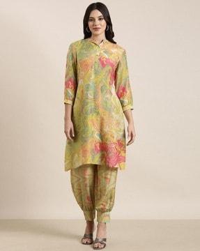 women floral print a-line kurta set