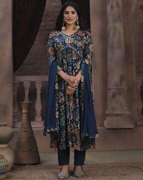 women floral print a-line kurta set