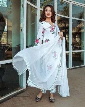 women floral print a-line kurta set