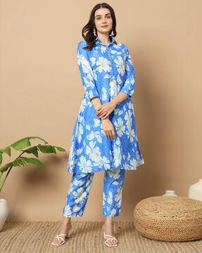 women floral print a-line kurta set