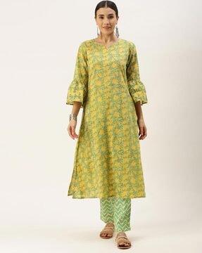 women floral print a-line kurta set