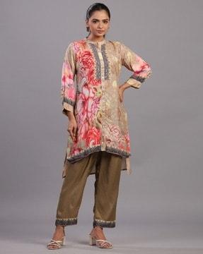 women floral print a-line kurta set