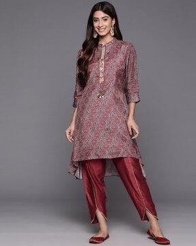 women floral print a-line kurta with pants