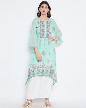 women floral print a-line kurta