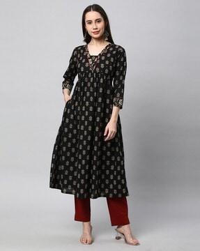 women floral print a-line kurta