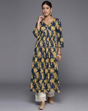 women floral print a-line kurta