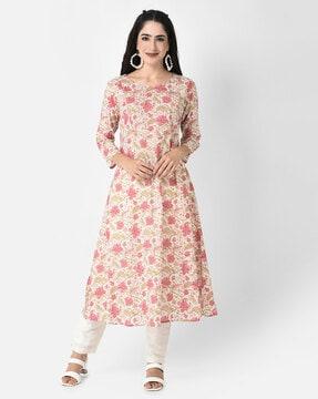 women floral print a-line kurta