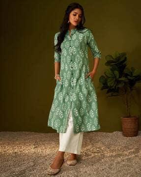 women floral print a-line kurta