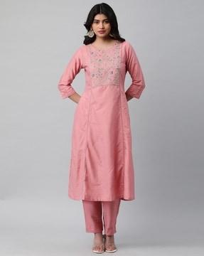 women floral print a-line kurta