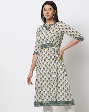 women floral print a-line kurta