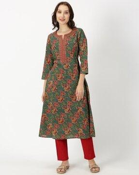 women floral print a-line kurta