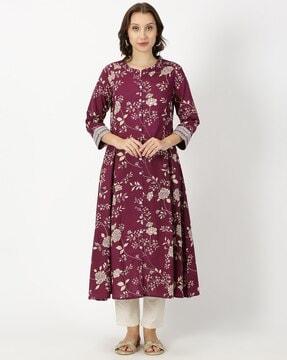 women floral print a-line kurta