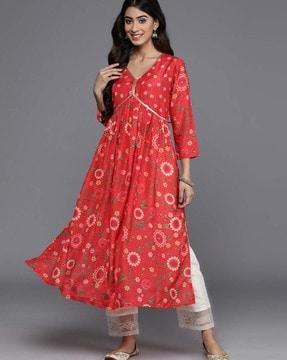 women floral print a-line kurta