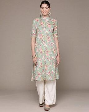 women floral print a-line kurta