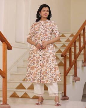 women floral print a-line kurta