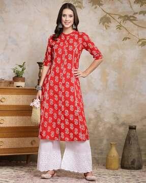 women floral print a-line kurta