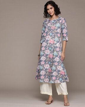 women floral print a-line kurta