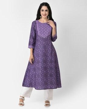 women floral print a-line kurta